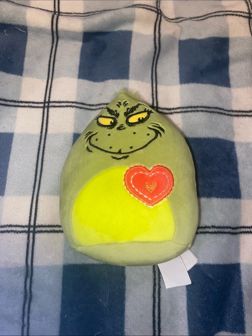 Squishmallows The Grinch Dr Seuss Plush with Yellow Belly and Red Heart Patch